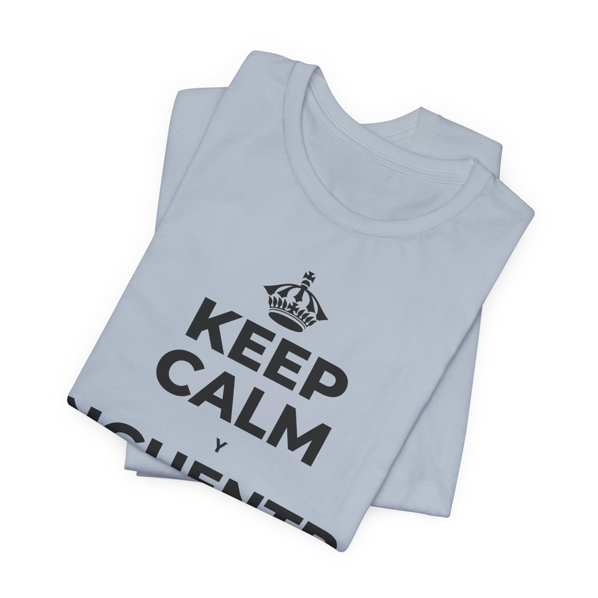 KEEP CALM Y ENCUENTRA TU CENTRO T-Shirt (White–Asphalt)