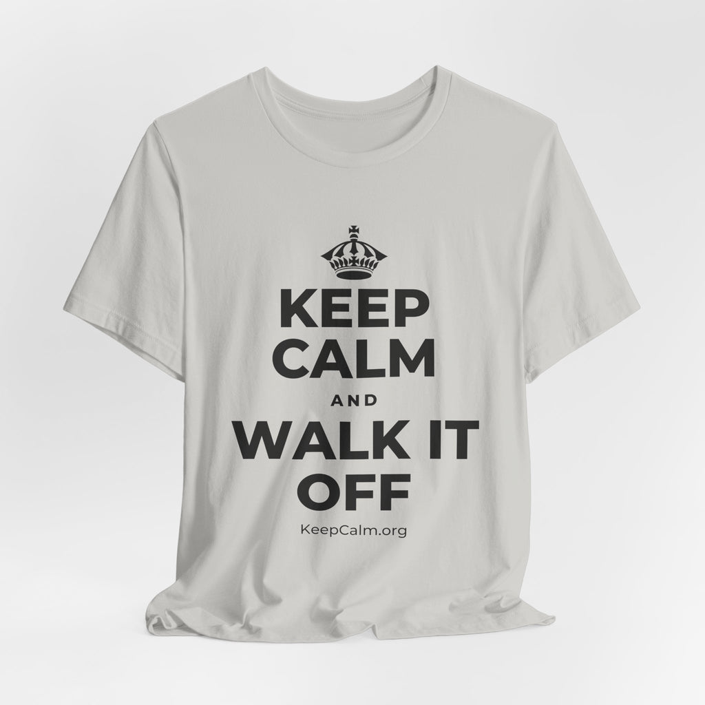 KEEP CALM AND WALK IT OFF T-Shirt (Baby Blue–Silver)