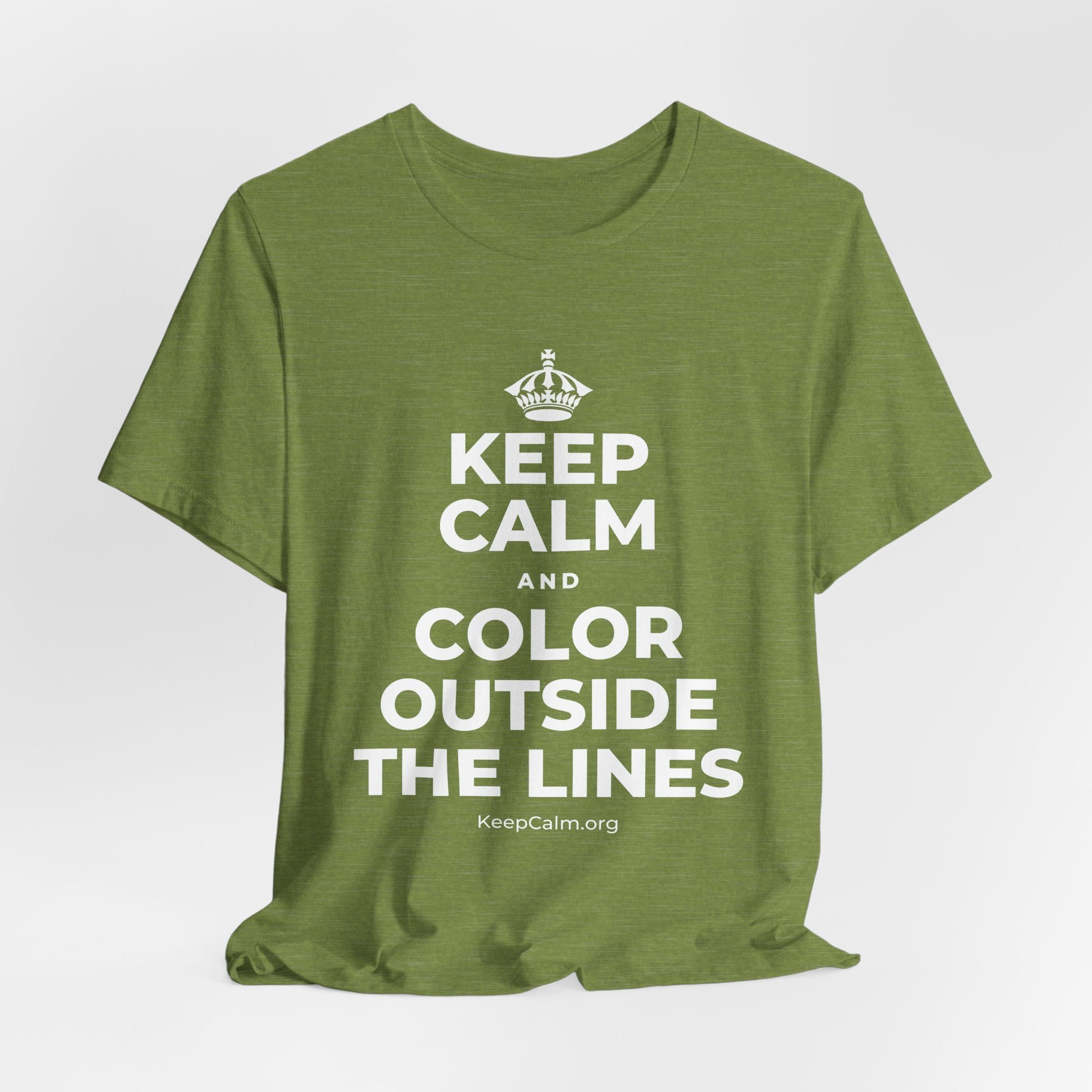 KEEP CALM AND COLOR OUTSIDE THE LINES T-Shirt (Baby Blue–Silver)