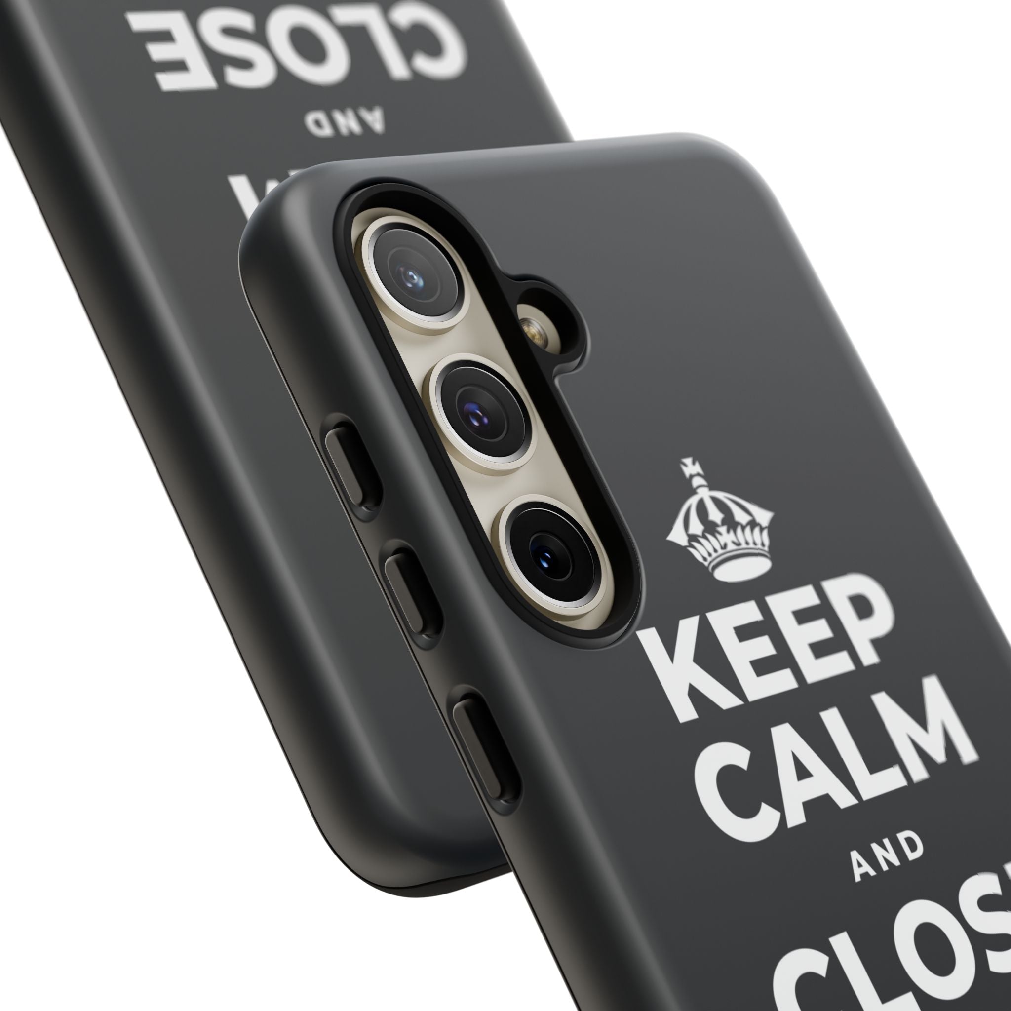 KEEP CALM AND CLOSE THE DOOR Phone Case (Dark)