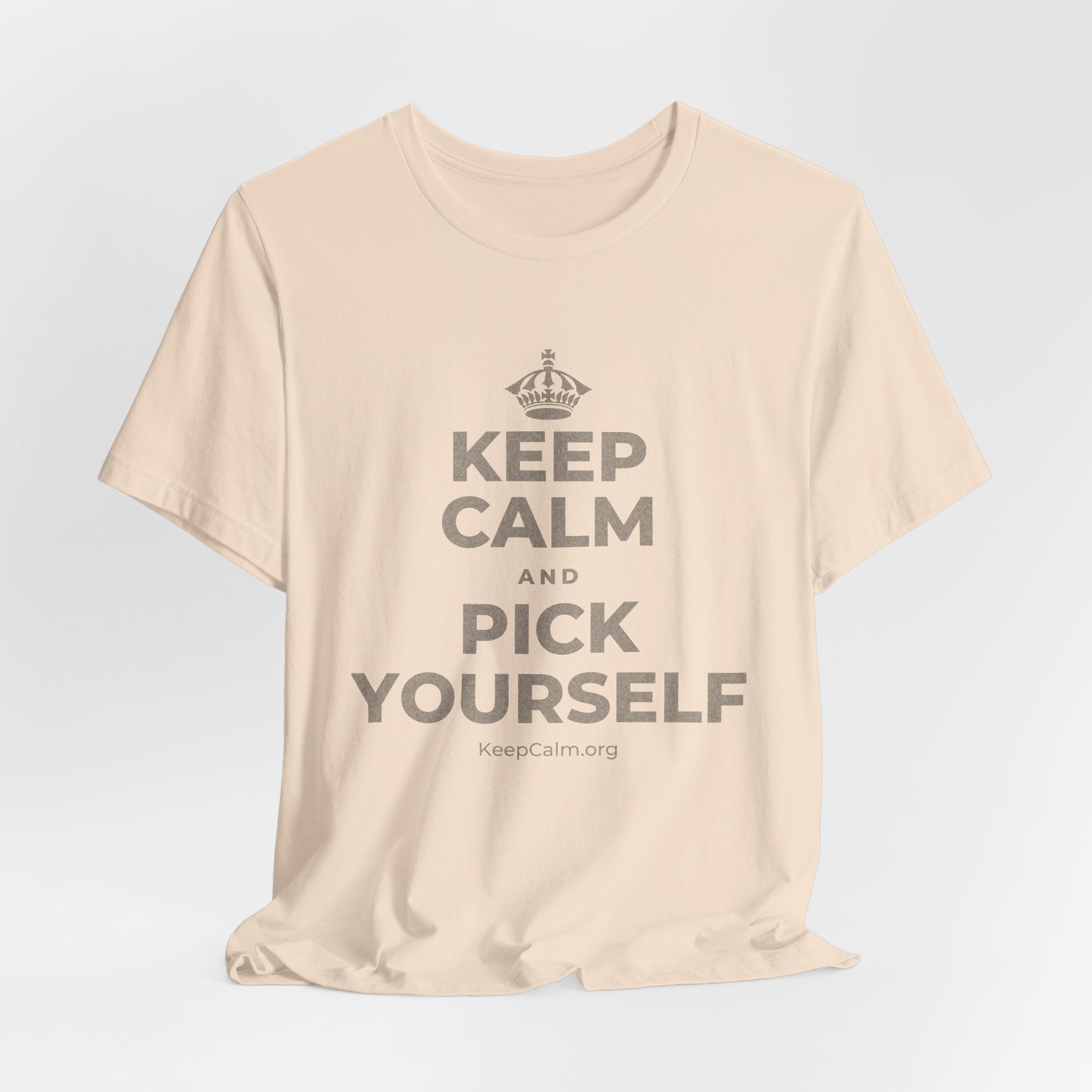 KEEP CALM AND PICK YOURSELF T-Shirt (Soft Cream–Heather Mauve)