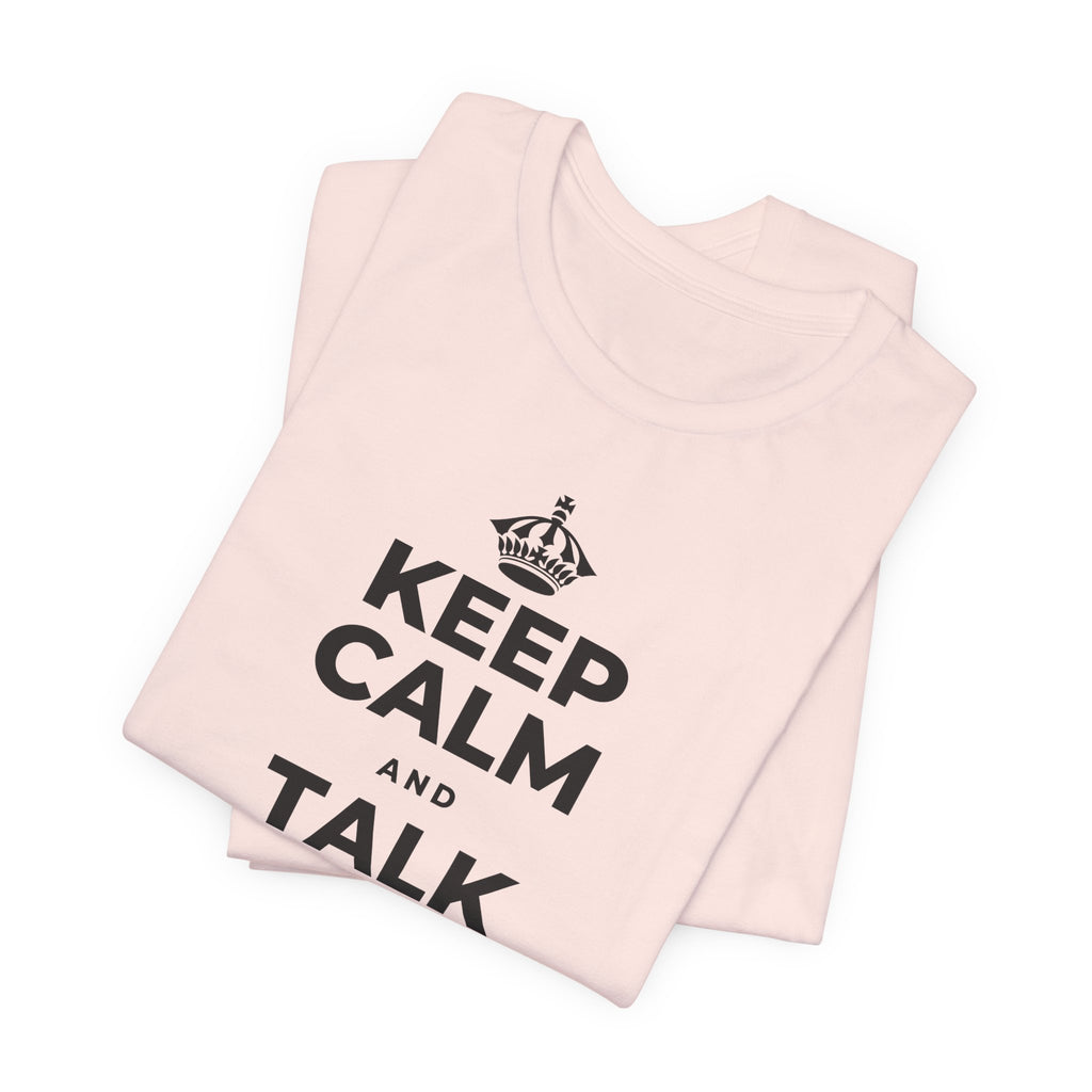 KEEP CALM AND TALK KINDLY TO YOURSELF T-Shirt (Soft Cream–Heather Mauve)