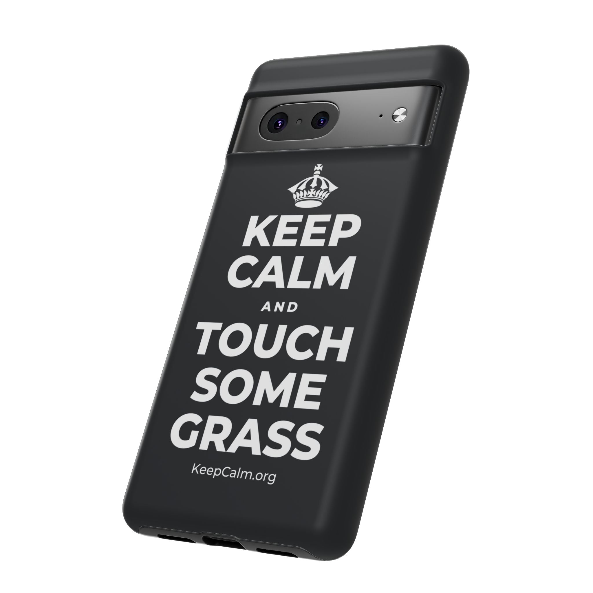 KEEP CALM AND TOUCH SOME GRASS Phone Case (Dark)