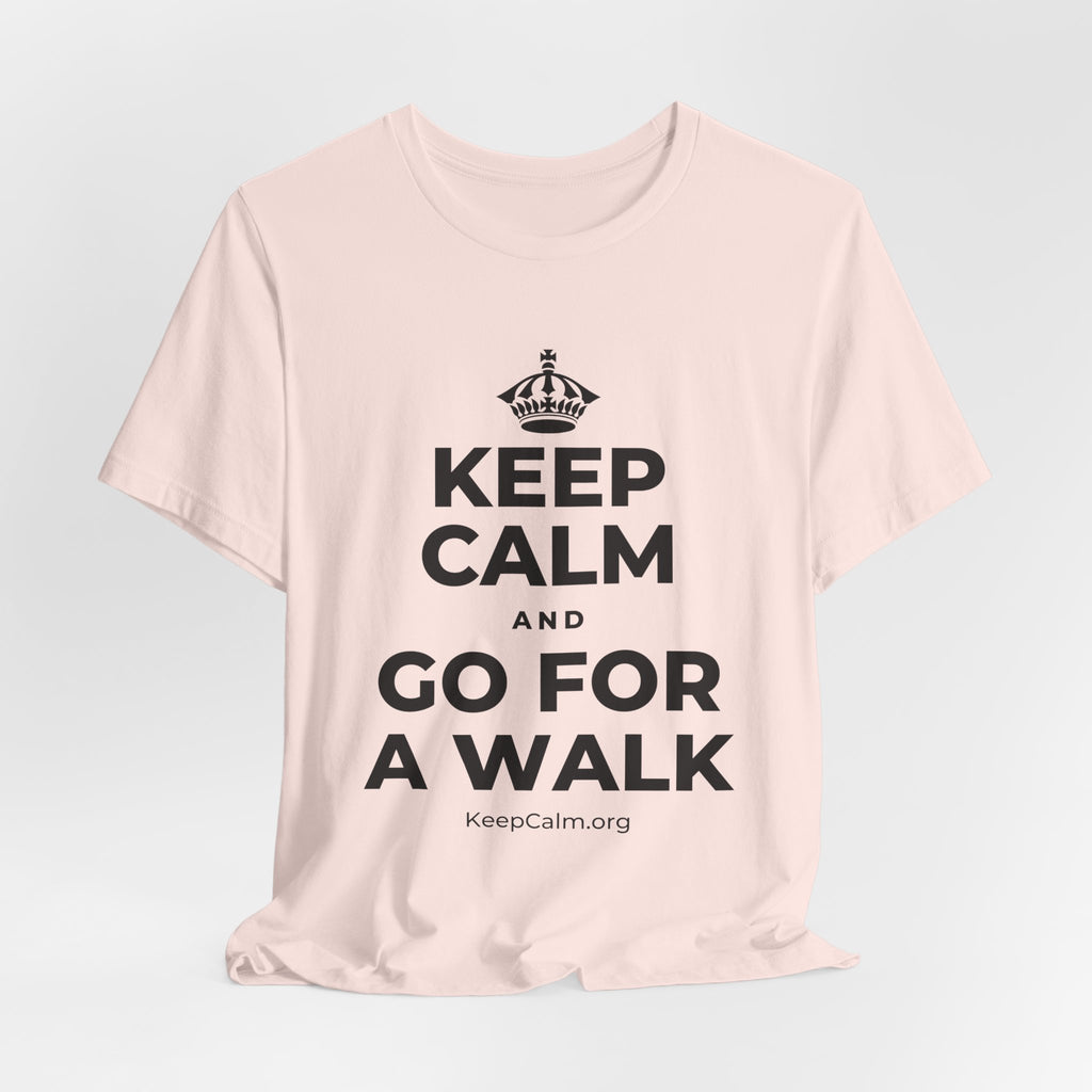 KEEP CALM AND GO FOR A WALK T-Shirt (Soft Cream–Heather Mauve)