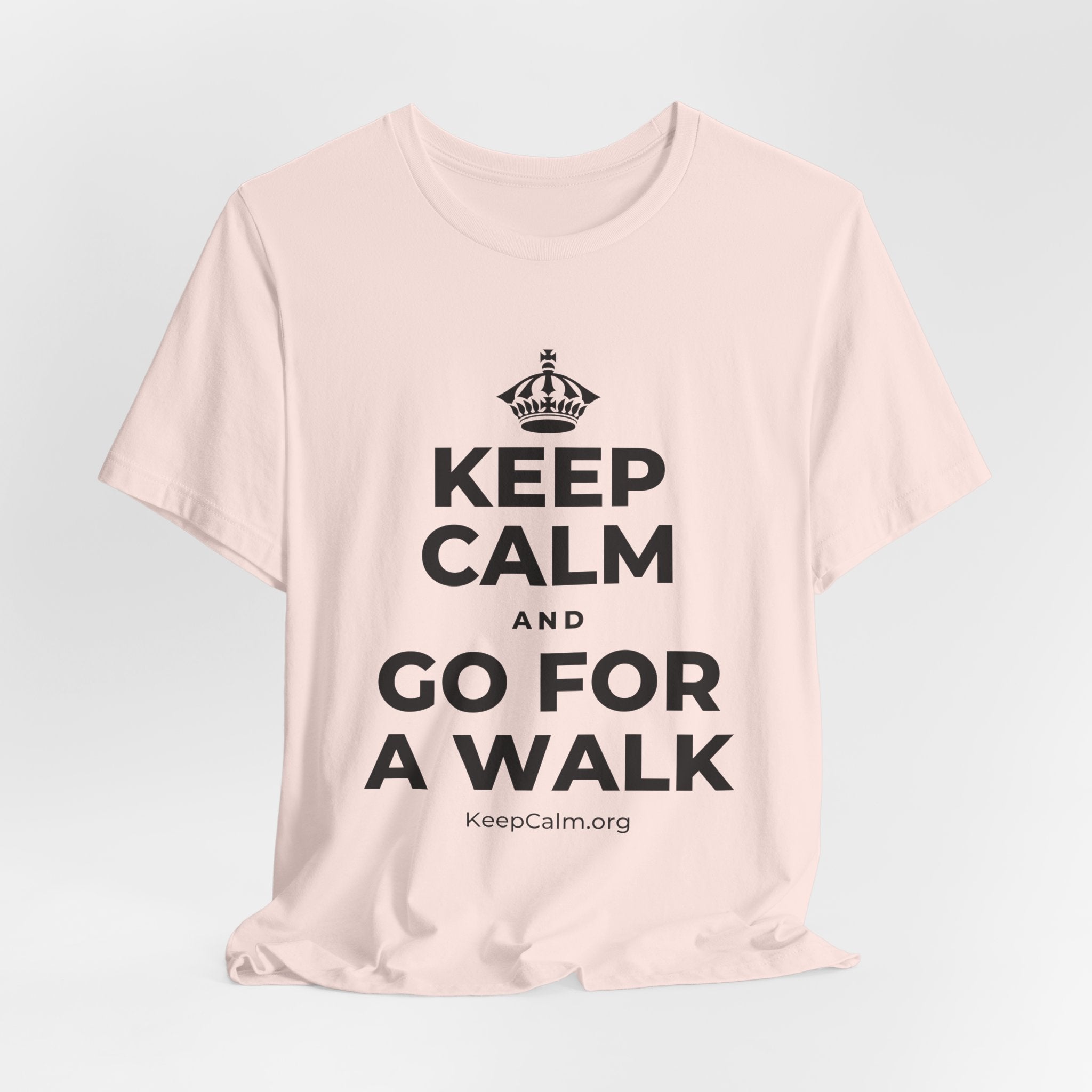 KEEP CALM AND GO FOR A WALK T-Shirt (Soft Cream–Heather Mauve)
