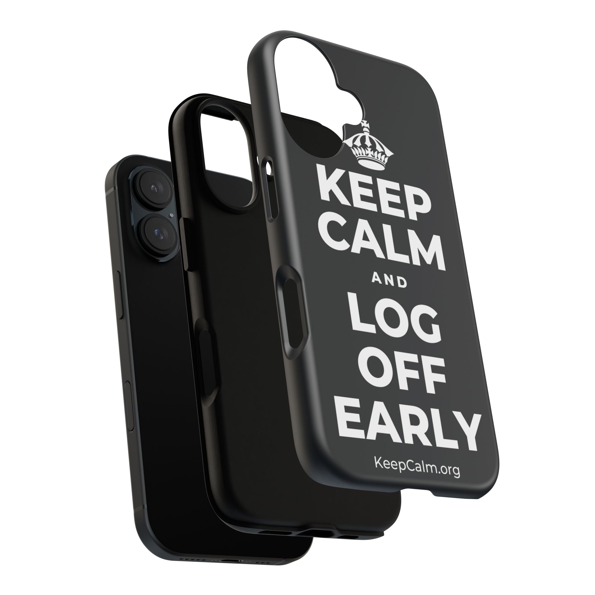 KEEP CALM AND LOG OFF EARLY Phone Case (Dark)