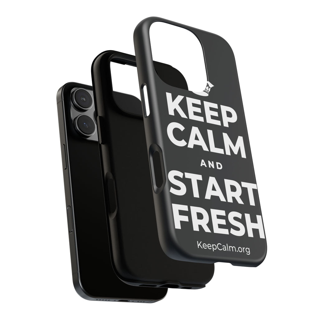 KEEP CALM AND START FRESH Phone Case (Dark)