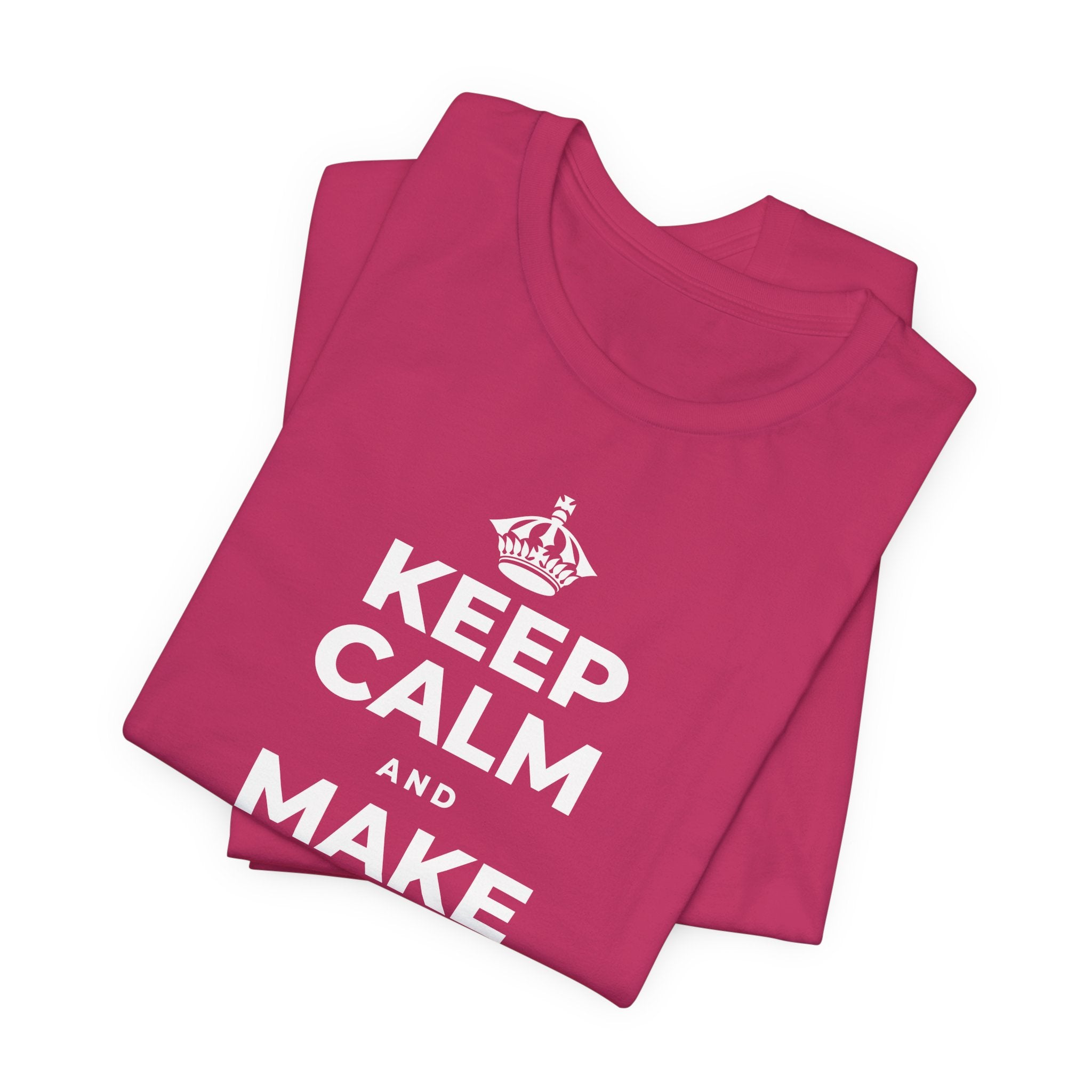 KEEP CALM AND MAKE SPACE TO BREATHE T-Shirt (Baby Blue–Silver)