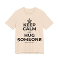 KEEP CALM AND HUG SOMEONE T-Shirt (Soft Cream–Heather Mauve)