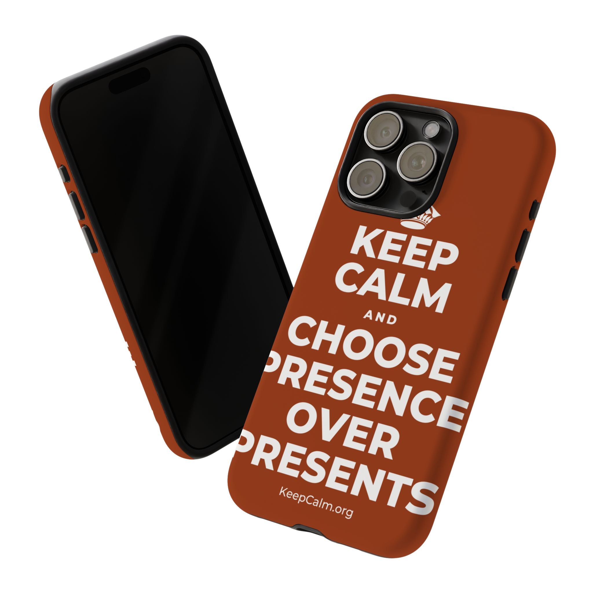 KEEP CALM AND CHOOSE PRESENCE OVER PRESENTS Phone Case