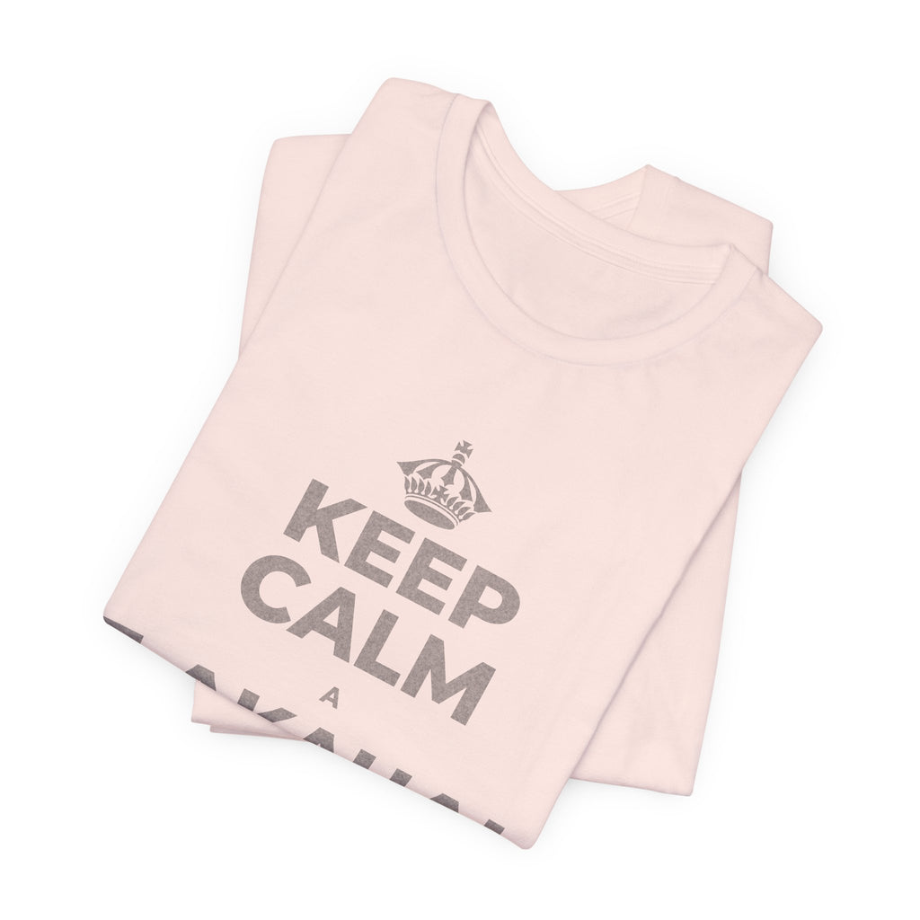 KEEP CALM A E AKAHAI, I NĀ WĀ A PAU T-Shirt (Soft Cream–Heather Mauve)