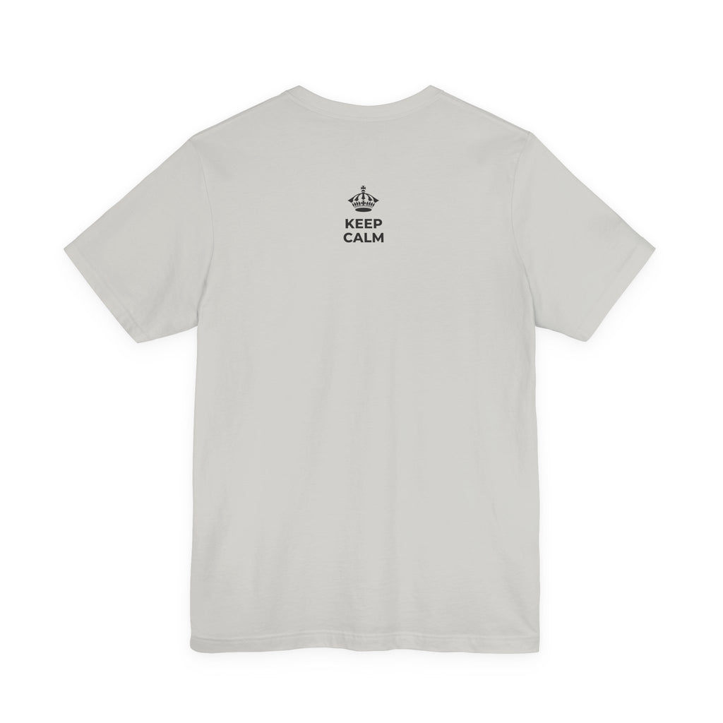 KEEP CALM AND LET IT BE EASY T-Shirt (Baby Blue–Silver)