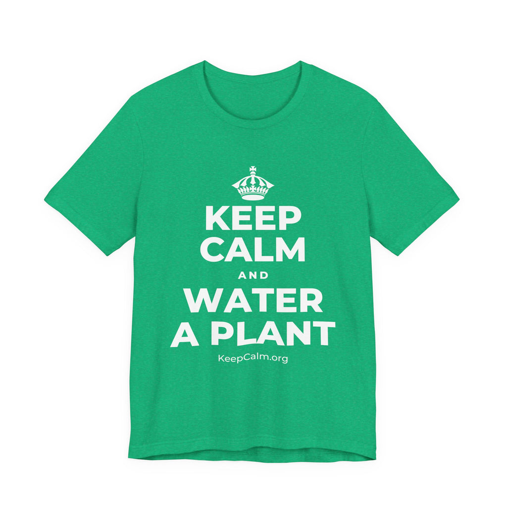 KEEP CALM AND WATER A PLANT T-Shirt (Baby Blue–Silver)