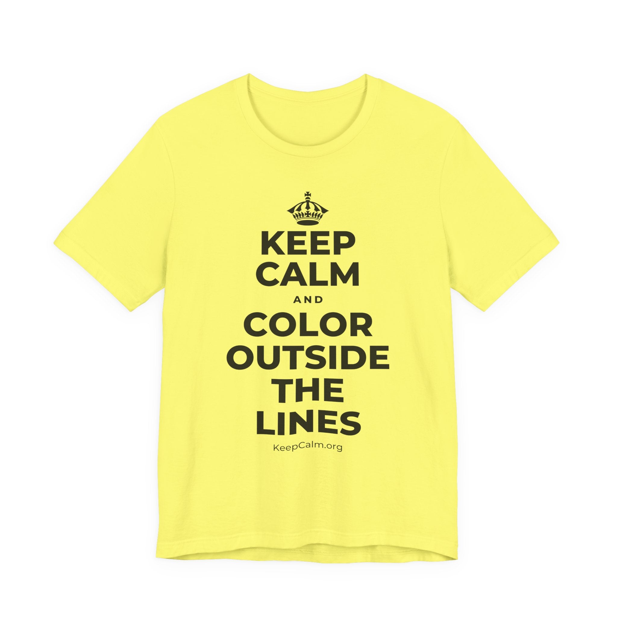 KEEP CALM AND COLOR OUTSIDE THE LINES T-Shirt (Soft Cream–Heather Mauve)