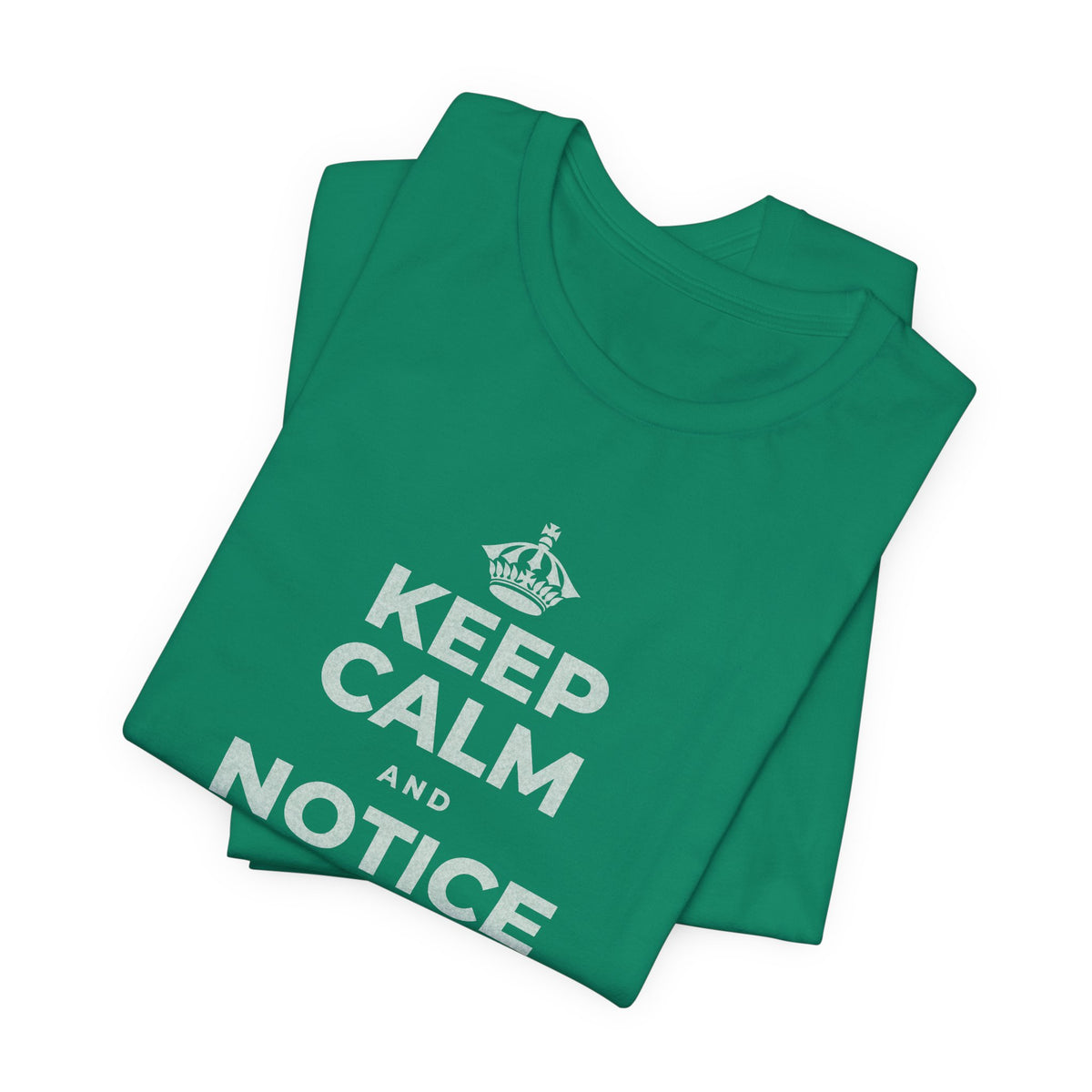KEEP CALM AND NOTICE YOU'RE SAFE RIGHT NOW T-Shirt (White–Asphalt)