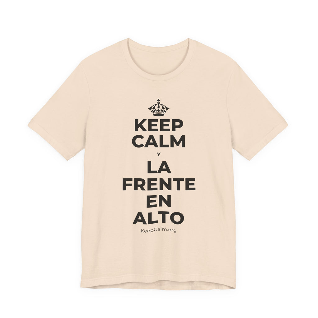 KEEP CALM Y LA FRENTE EN ALTO T-Shirt (Soft Cream–Heather Mauve)