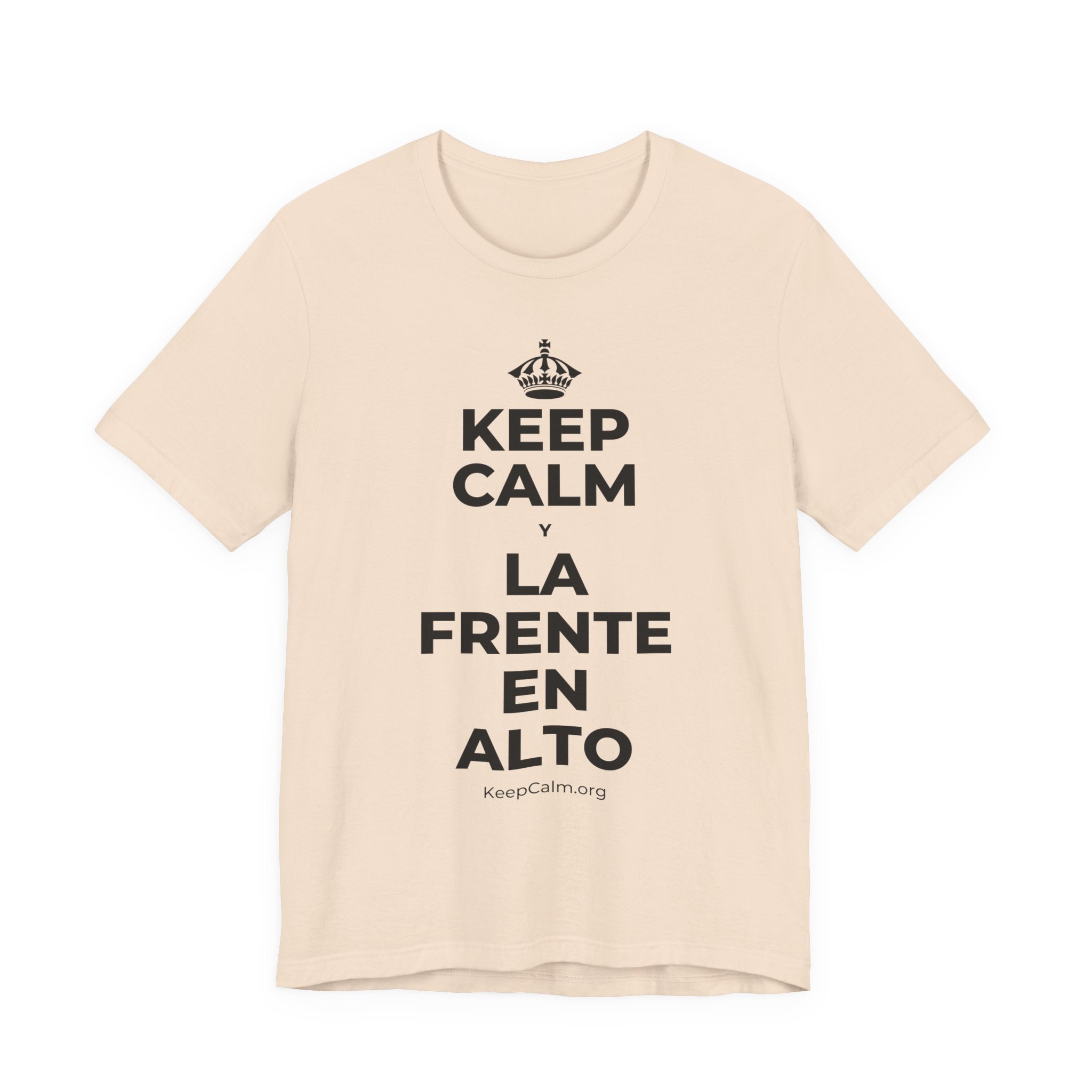 KEEP CALM Y LA FRENTE EN ALTO T-Shirt (Soft Cream–Heather Mauve)