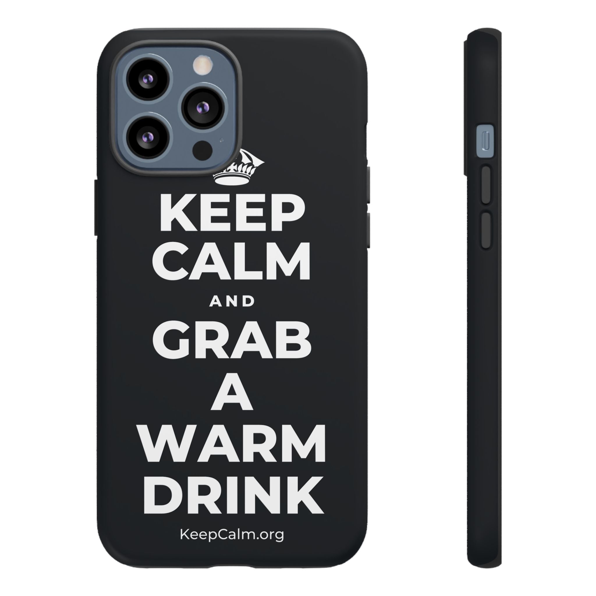 KEEP CALM AND GRAB A WARM DRINK Phone Case (Dark)