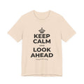 KEEP CALM AND LOOK AHEAD T-Shirt (Soft Cream–Heather Mauve)