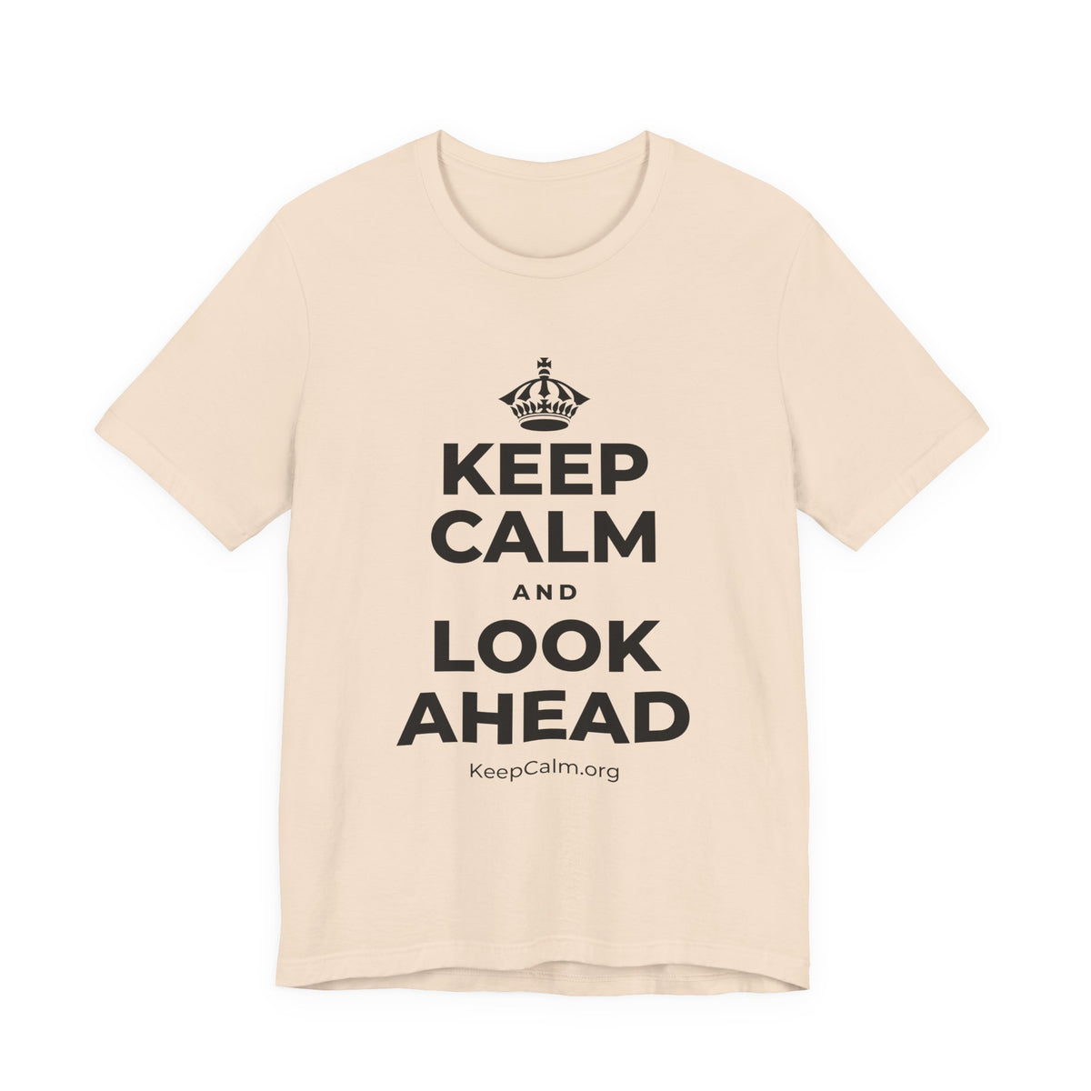 KEEP CALM AND LOOK AHEAD T-Shirt (Soft Cream–Heather Mauve)