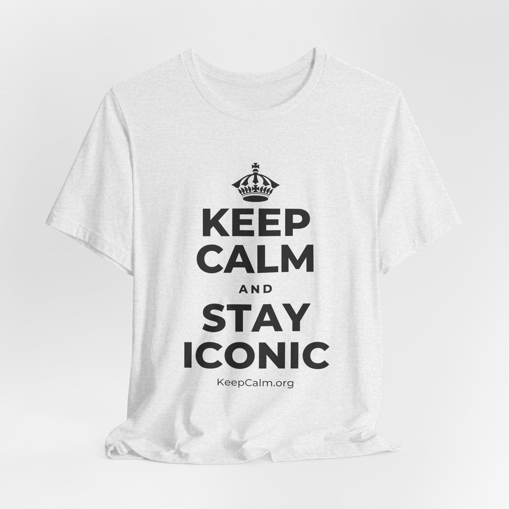 KEEP CALM AND STAY ICONIC T-Shirt (Soft Cream–Heather Mauve)