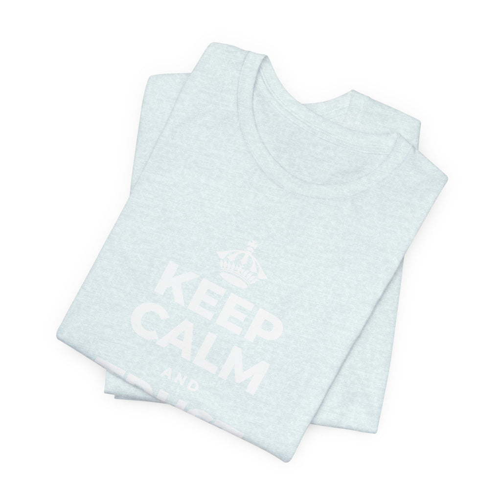 KEEP CALM AND TRUST YOUR HEART T-Shirt (Soft Cream–Heather Mauve)