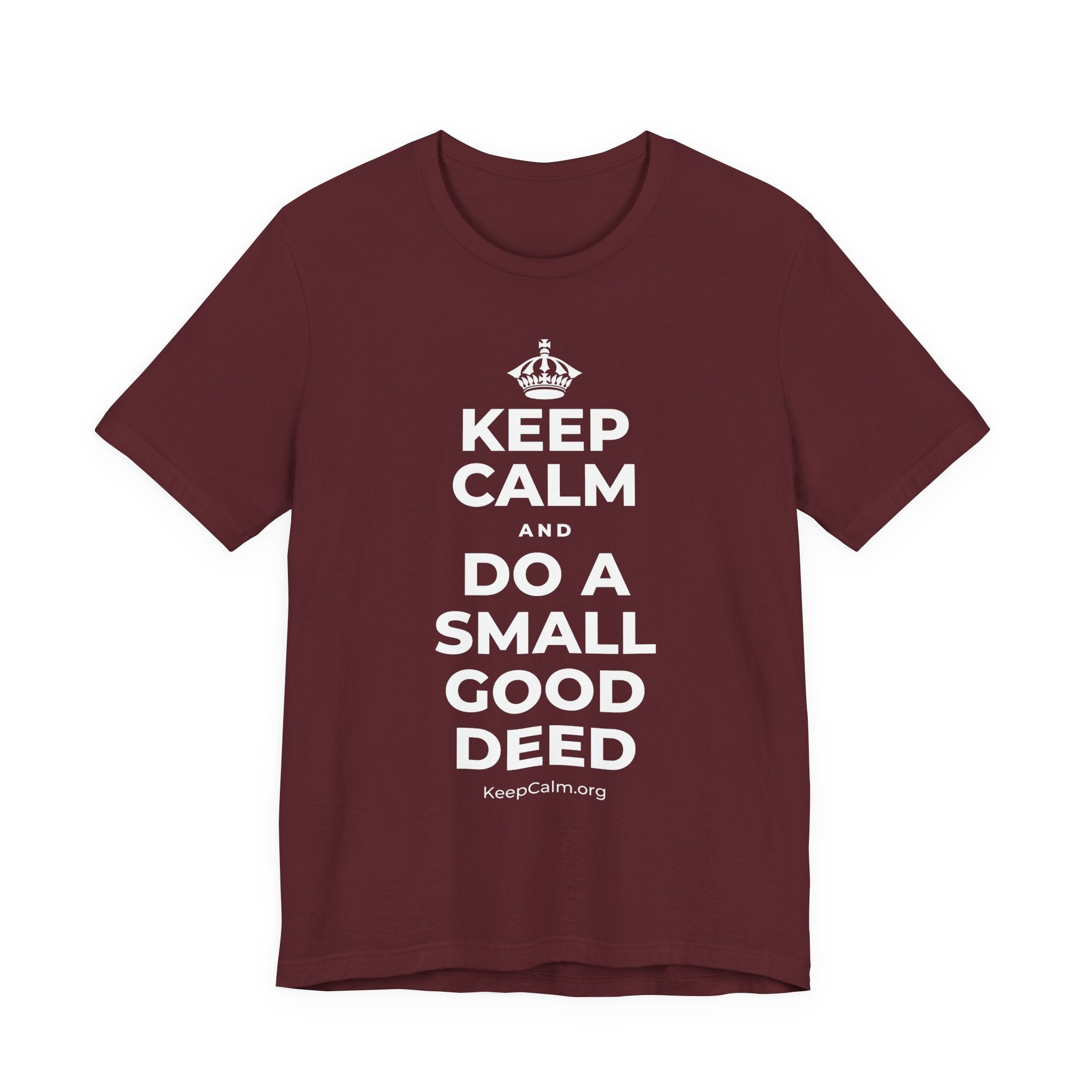 KEEP CALM AND DO A SMALL GOOD DEED T-Shirt (Baby Blue–Silver)