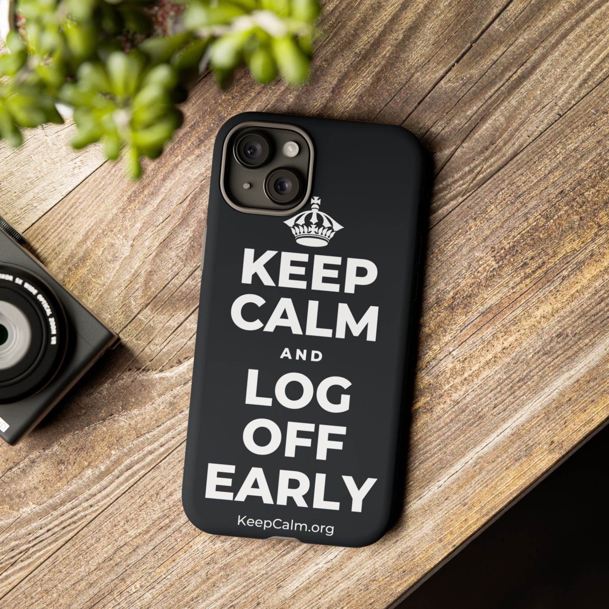 KEEP CALM AND LOG OFF EARLY Phone Case (Dark)