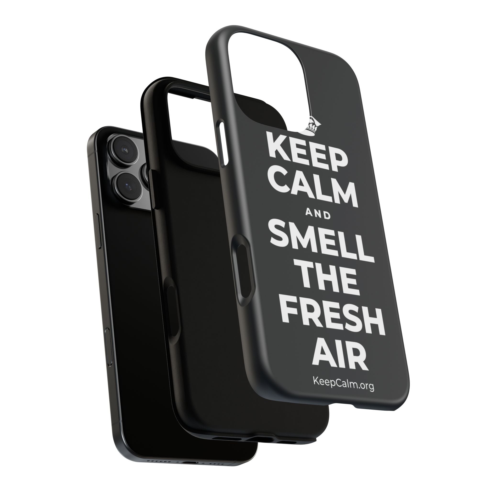 KEEP CALM AND SMELL THE FRESH AIR Phone Case (Dark)