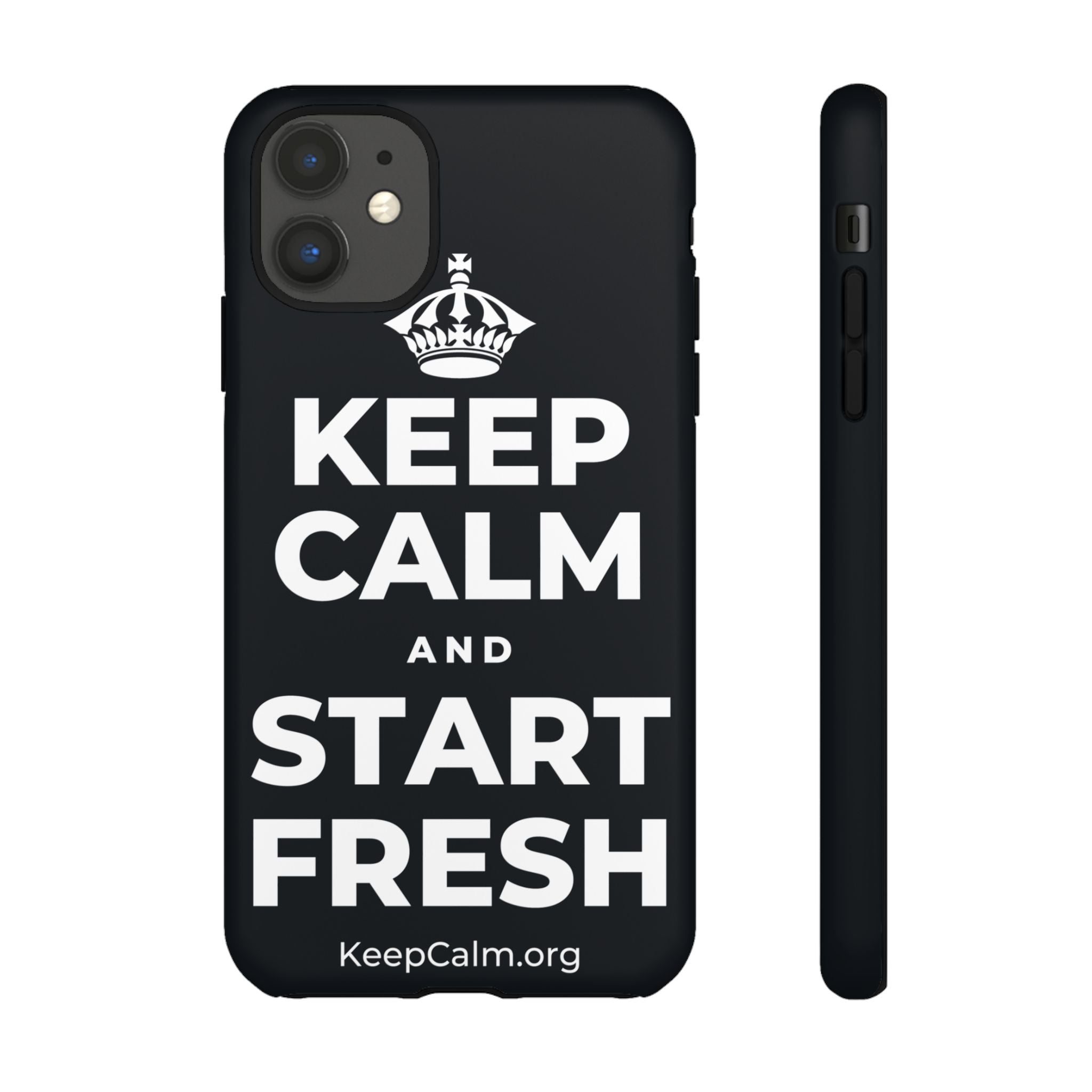 KEEP CALM AND START FRESH Phone Case (Dark)