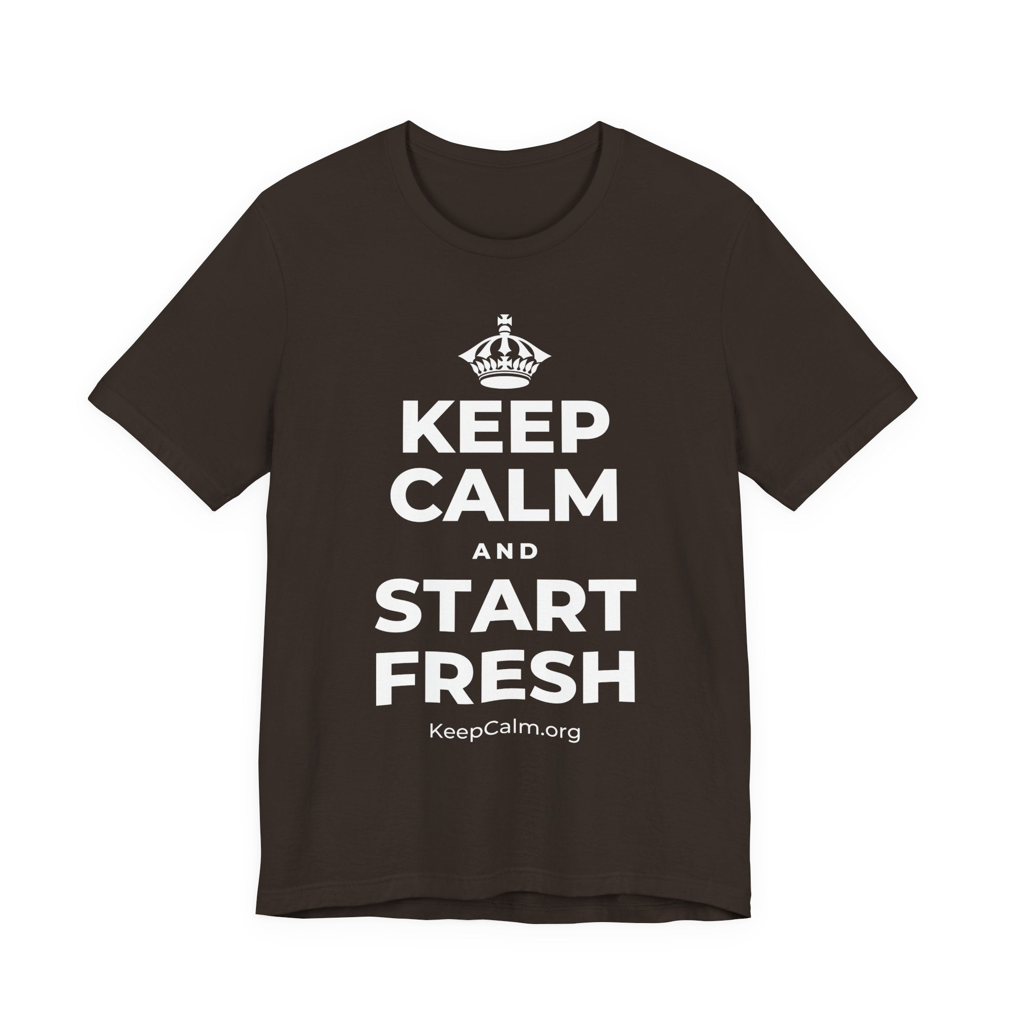KEEP CALM AND START FRESH T-Shirt (Soft Cream–Heather Mauve)