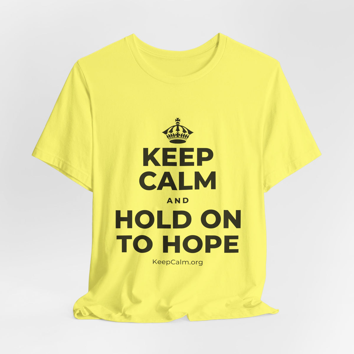 KEEP CALM AND HOLD ON TO HOPE T-Shirt (Soft Cream–Heather Mauve)