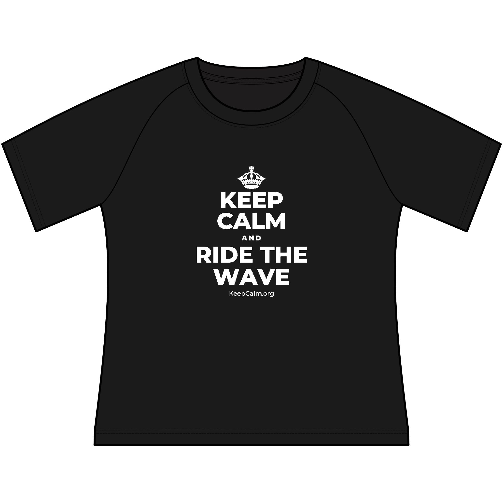 KEEP CALM AND RIDE THE WAVE Women's Raglan Tee