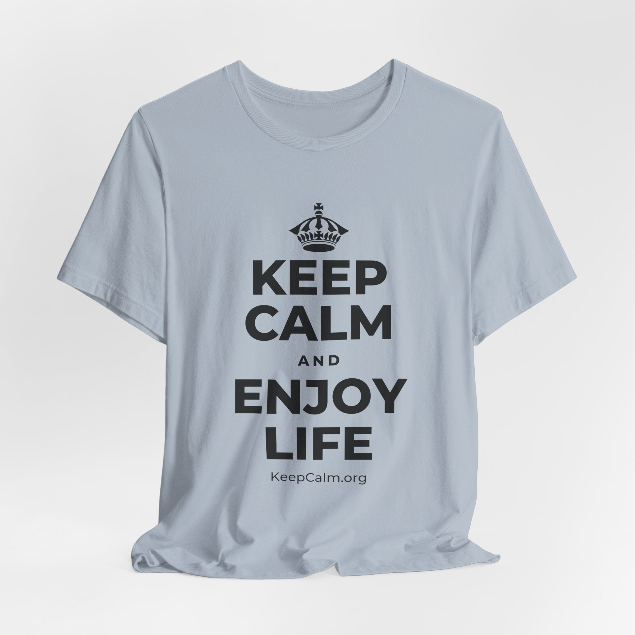 KEEP CALM AND ENJOY LIFE T-Shirt (White–Asphalt)