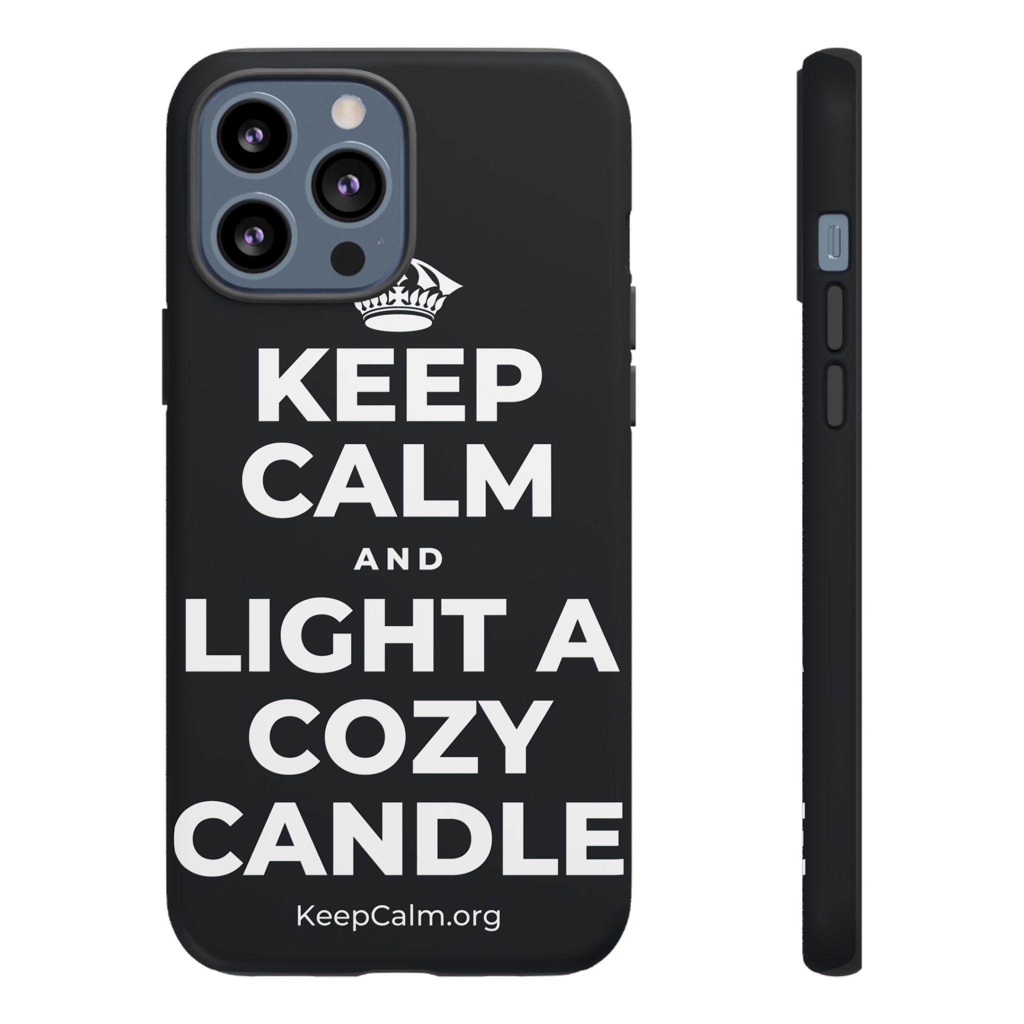 KEEP CALM AND LIGHT A COZY CANDLE Phone Case (Dark)