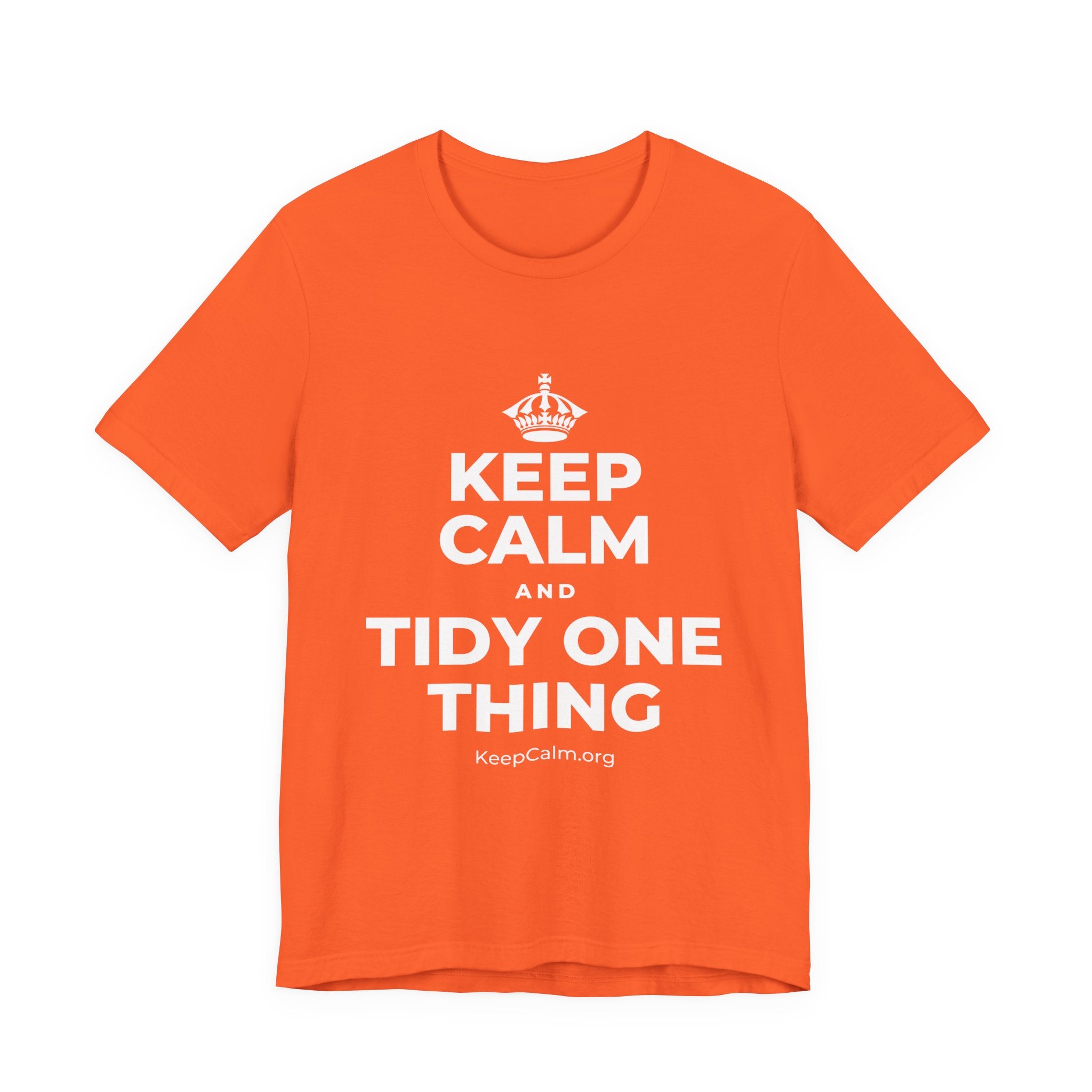 KEEP CALM AND TIDY ONE THING T-Shirt (Baby Blue–Silver)