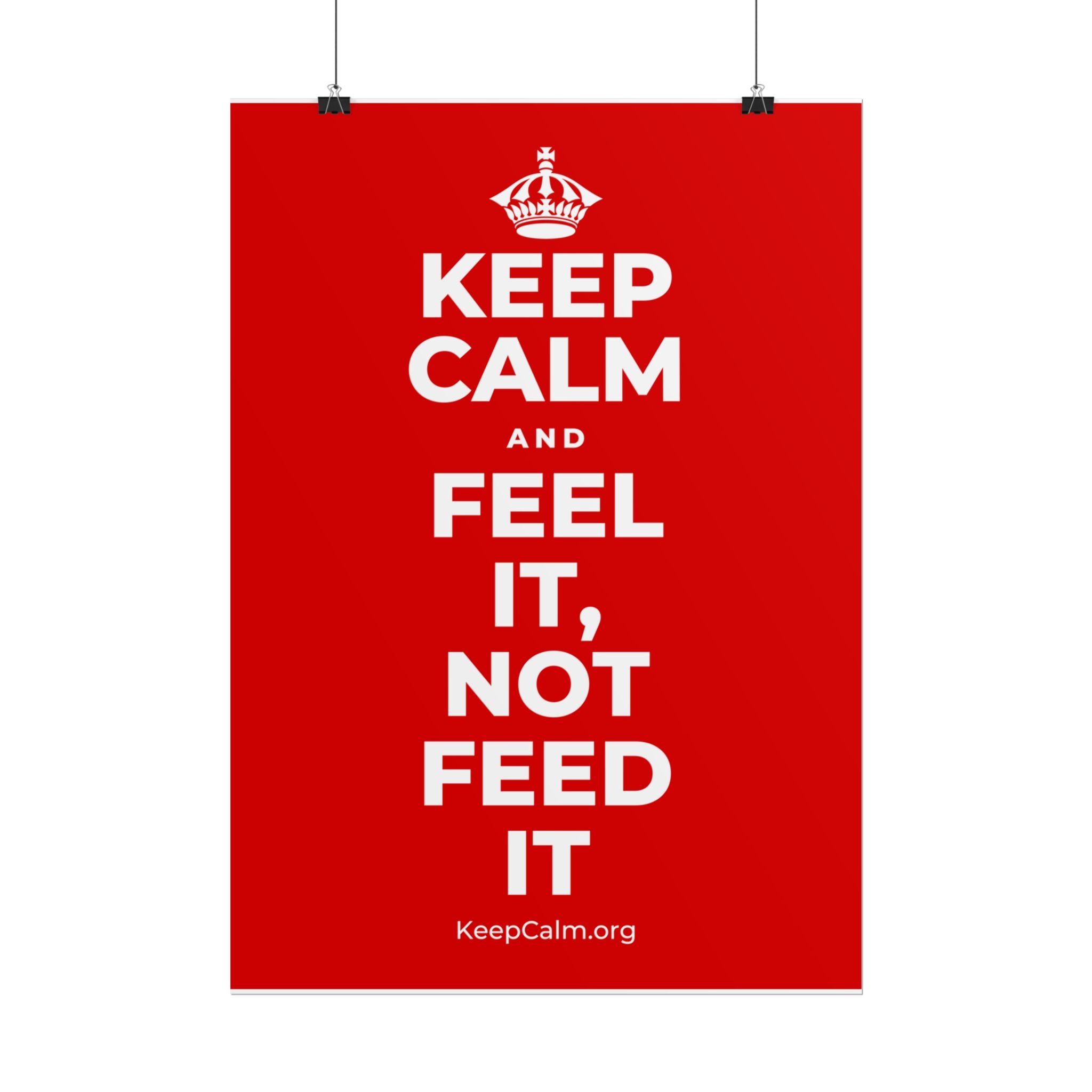 KEEP CALM AND FEEL IT, NOT FEED IT Poster