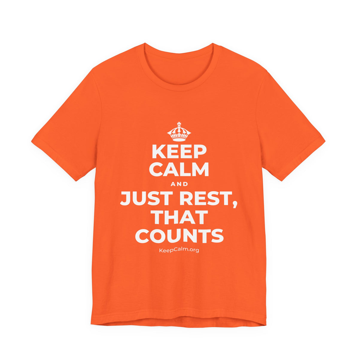 KEEP CALM AND JUST REST, THAT COUNTS T-Shirt (Baby Blue–Silver)