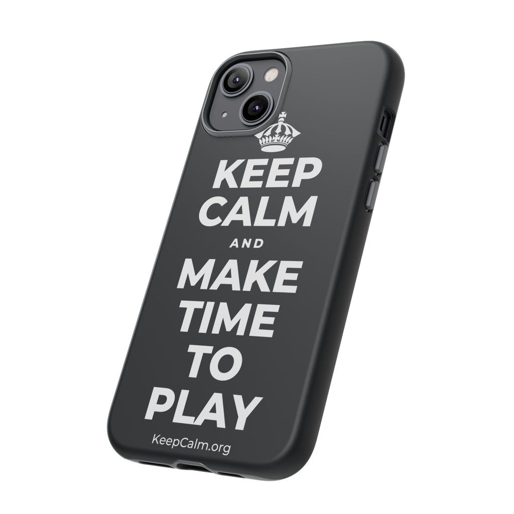 KEEP CALM AND MAKE TIME TO PLAY Phone Case (Dark)