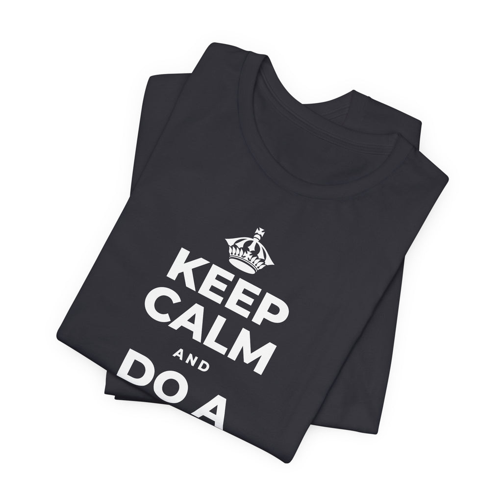 KEEP CALM AND DO A SMALL GOOD DEED T-Shirt (Baby Blue–Silver)