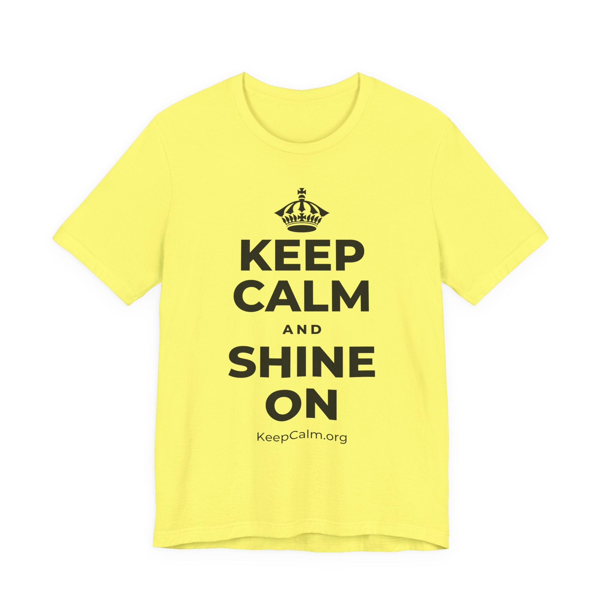 KEEP CALM AND SHINE ON T-Shirt (Soft Cream–Heather Mauve)