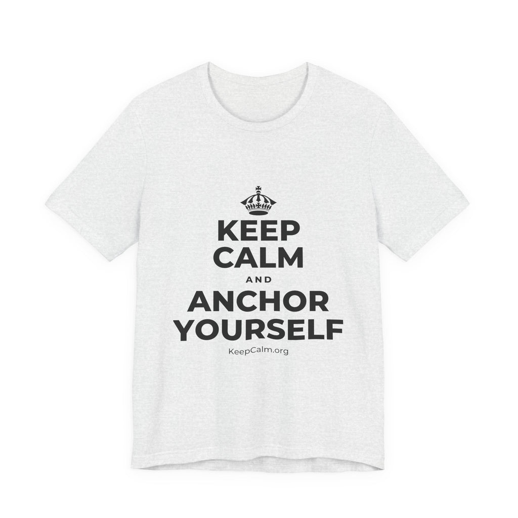 KEEP CALM AND ANCHOR YOURSELF T-Shirt (Soft Cream–Heather Mauve)