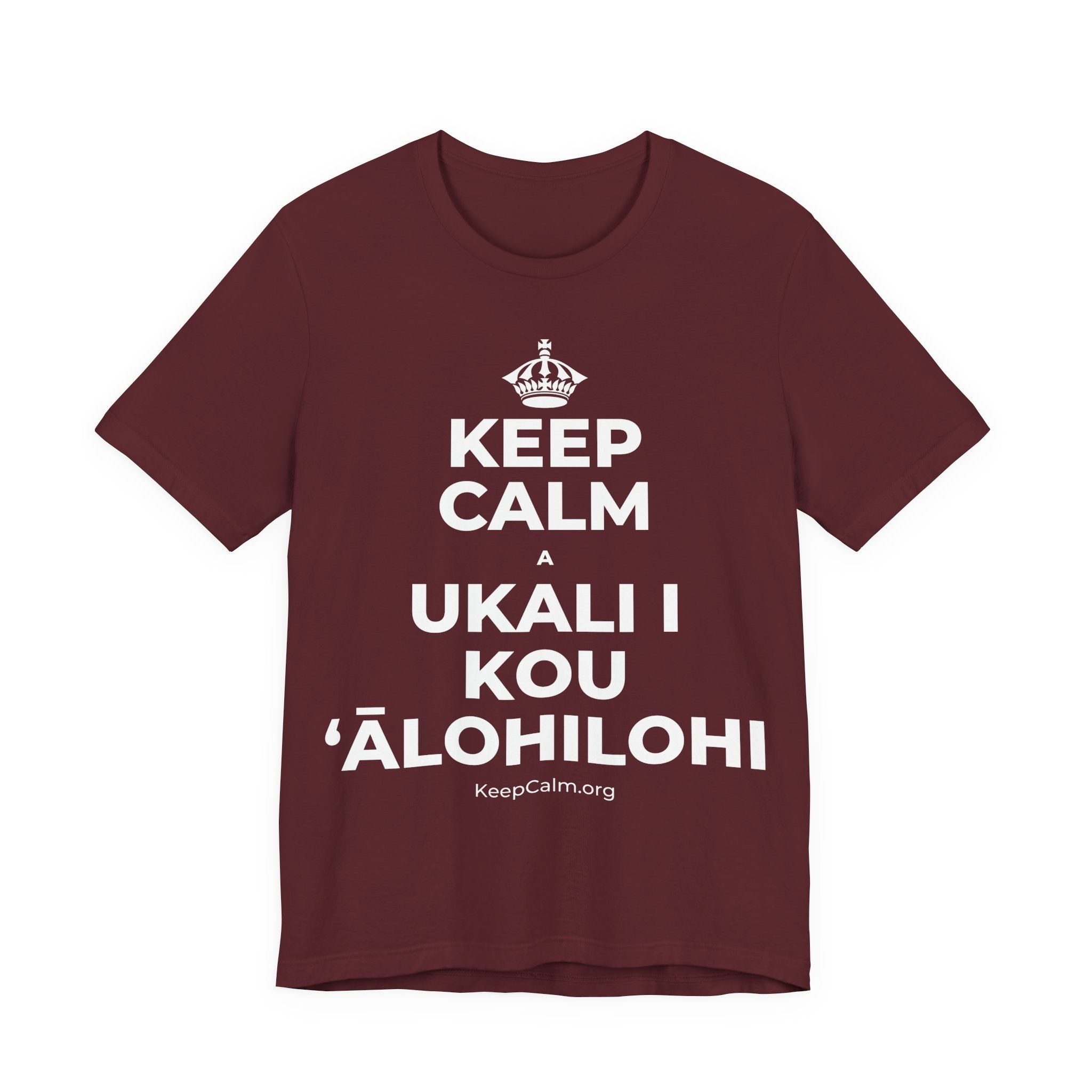 KEEP CALM A UKALI I KOU ʻĀLOHILOHI T-Shirt (Baby Blue–Silver)