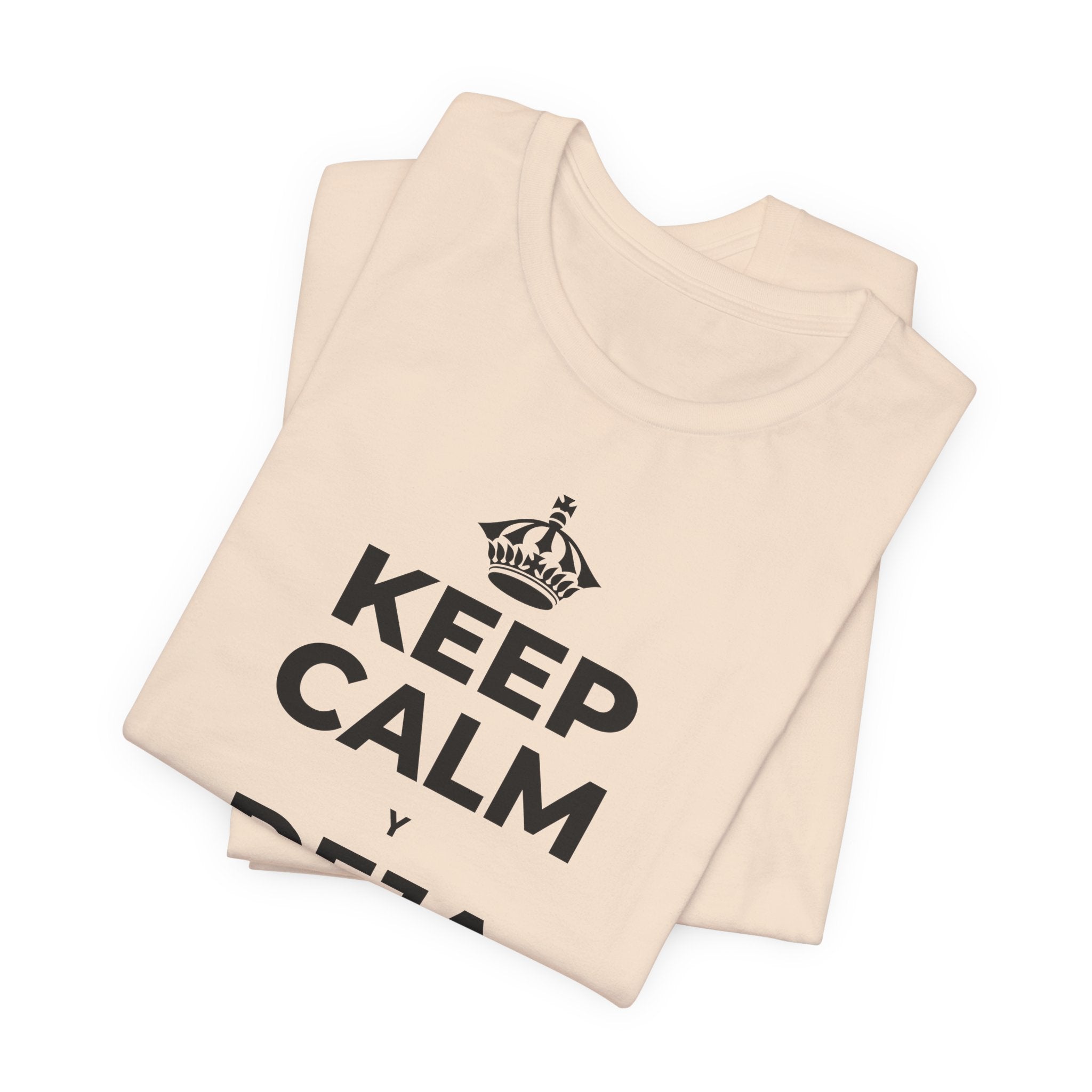 KEEP CALM Y DEJA QUE BASTE T-Shirt (Soft Cream–Heather Mauve)