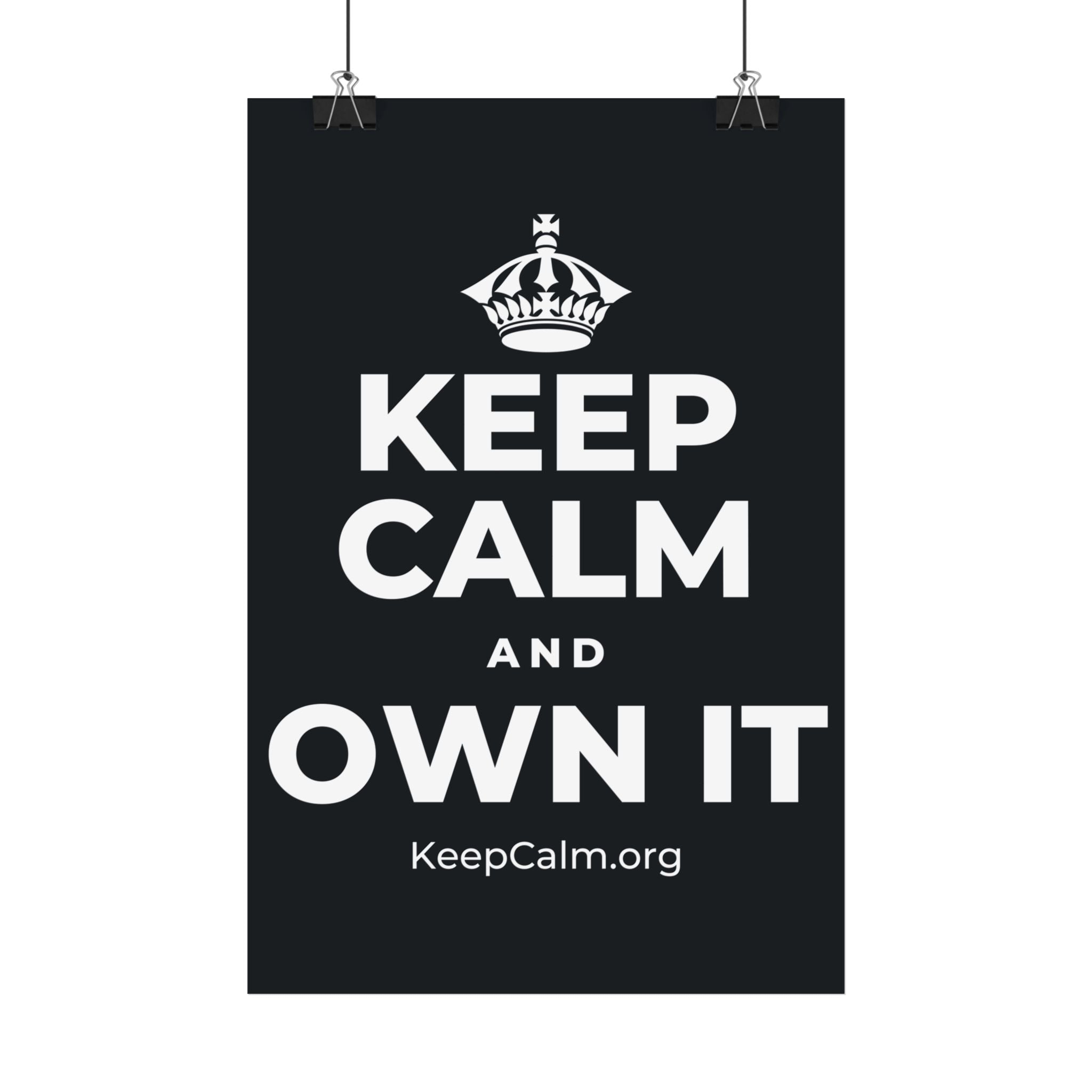 KEEP CALM AND OWN IT Satin Poster (Dark)