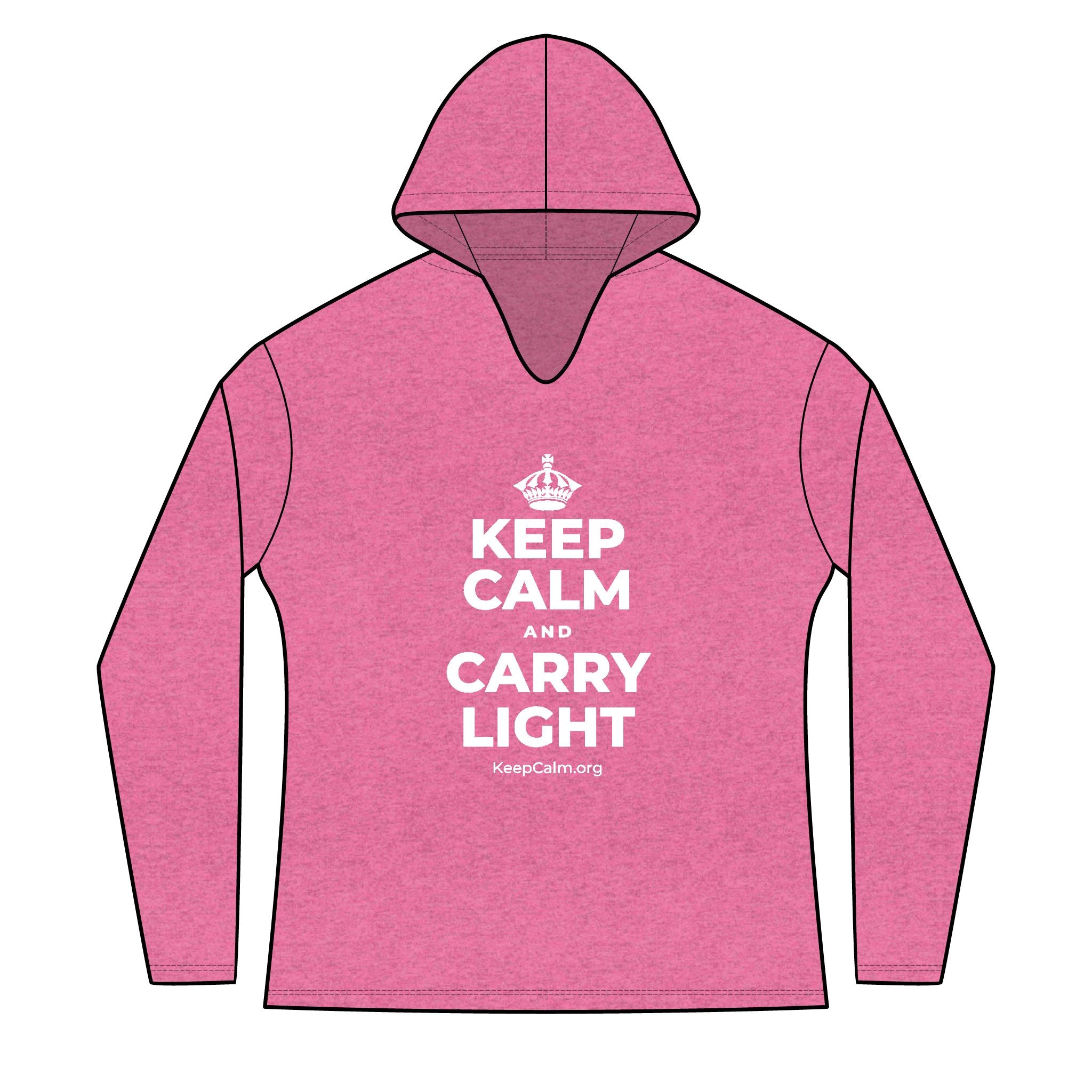 KEEP CALM AND CARRY LIGHT Women's Long Sleeve Hoodie