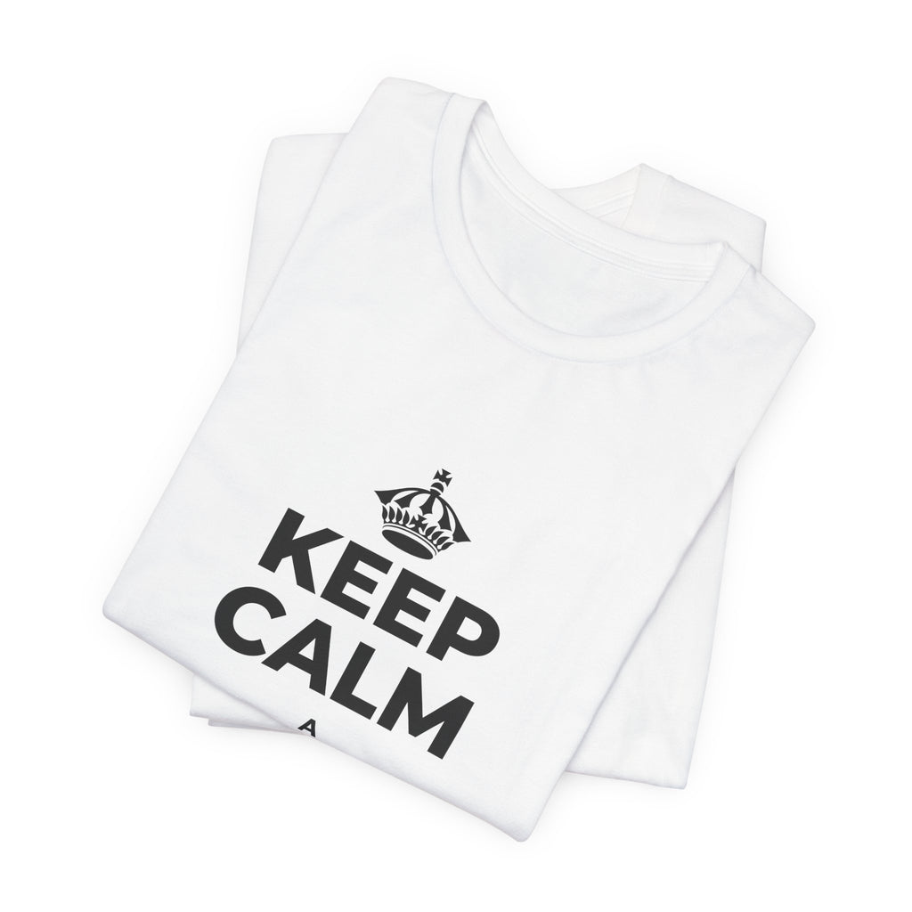 KEEP CALM A HOʻOKUʻU AKU T-Shirt (White–Asphalt)