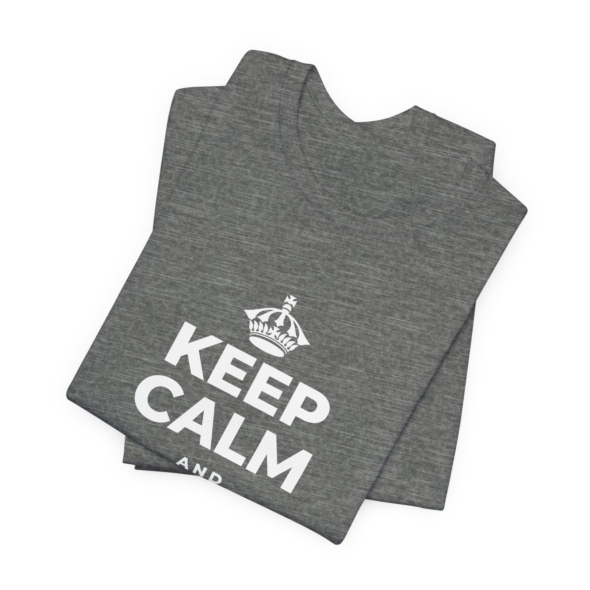KEEP CALM AND TIDY ONE THING T-Shirt (Baby Blue–Silver)
