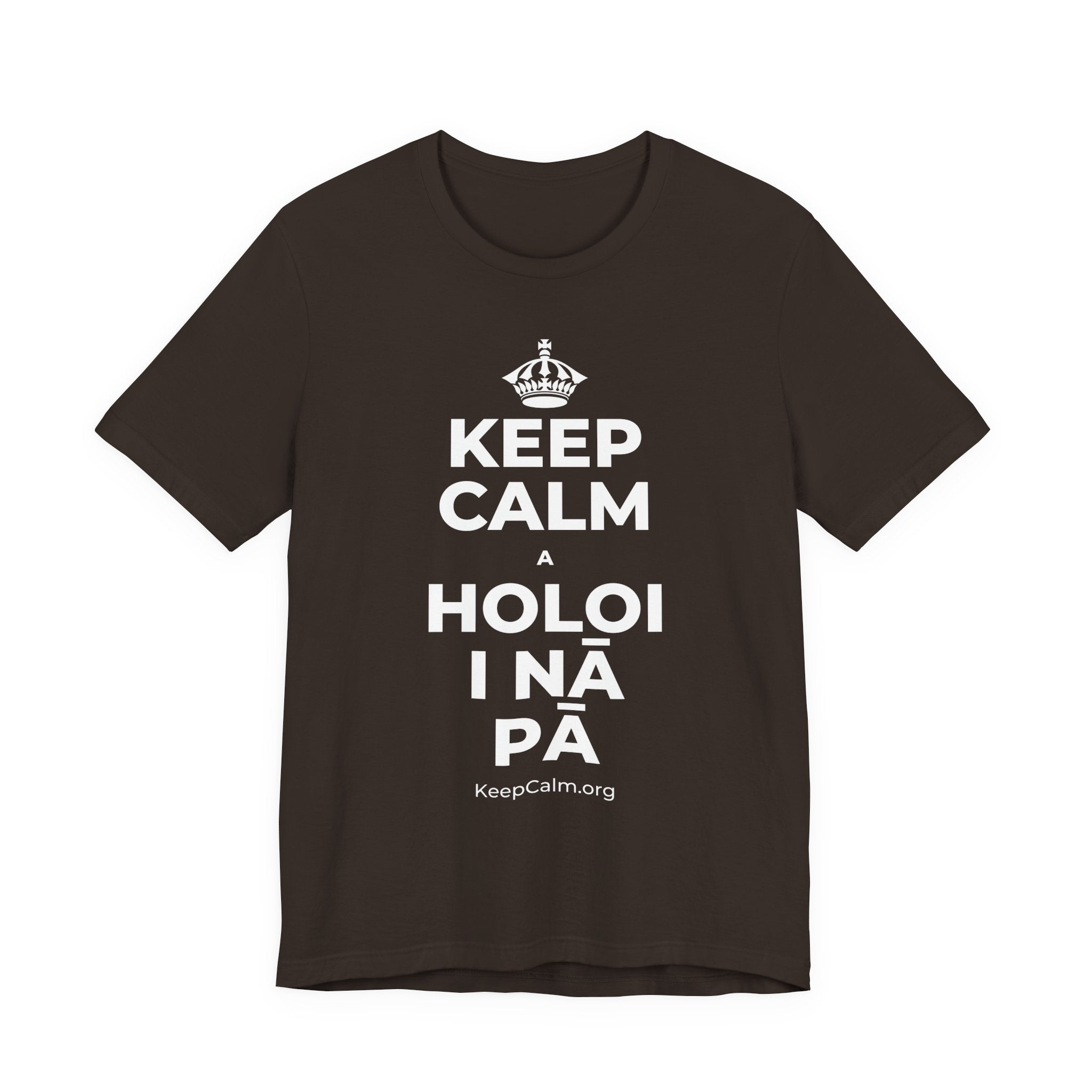 KEEP CALM A HOLOI I NĀ PĀ T-Shirt (Soft Cream–Heather Mauve)