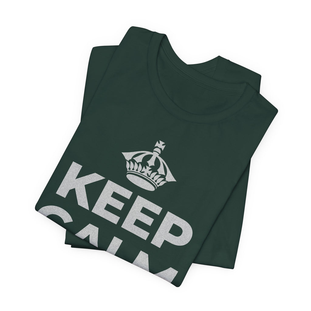 KEEP CALM AND あなたは愛される人 T-Shirt (White–Asphalt)